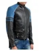 Men’s Quilted Biker Stylish Black and Blue Leather Jacket Men’s Quilted Biker Stylish Black and Blue Leather Jacket