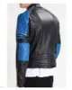 Men’s Quilted Biker Stylish Black and Blue Leather Jacket Men’s Quilted Biker Stylish Black and Blue Leather Jacket