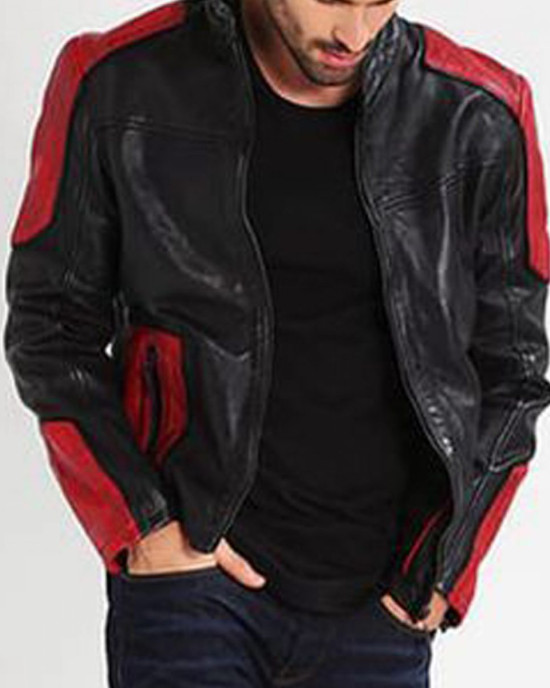Men’s Red and Black New Fashion Biker Jacket