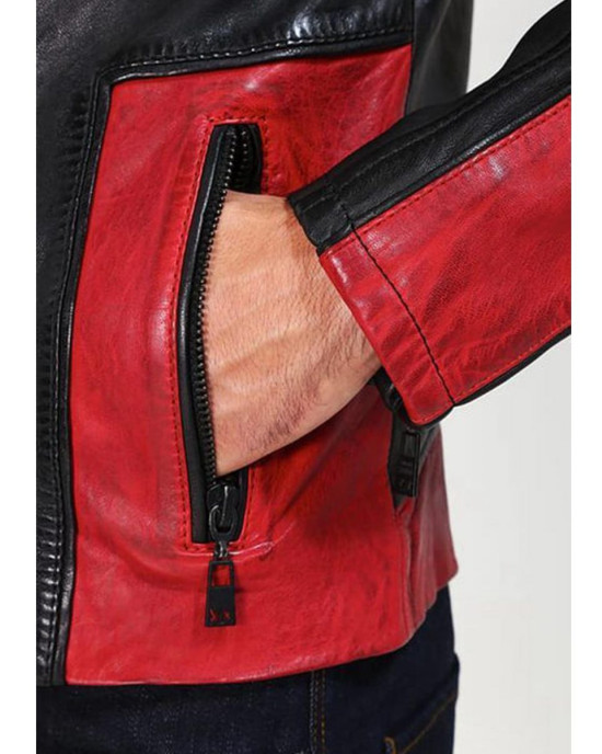 Men’s Red and Black New Fashion Biker Jacket
