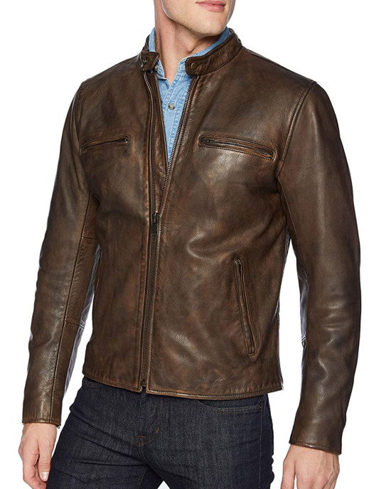 Men’s Snap Tab Collar Lucky Vintage Leather Jacket Men’s Snap Tab Collar Lucky Vintage Leather Jacket