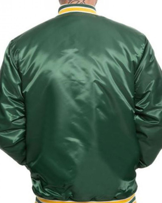 Men’s Starter Oakland A’s Green Satin Bomber Jacket Men’s Starter Oakland A’s Green Satin Bomber Jacket