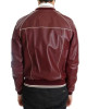 Men’s Stitched Bomber Maroon Leather Jacket Men’s Stitched Bomber Maroon Leather Jacket
