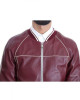 Men’s Stitched Bomber Maroon Leather Jacket Men’s Stitched Bomber Maroon Leather Jacket