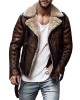 Men’s Street Style Brown Shearling Leather Jacket Men’s Street Style Brown Shearling Leather Jacket