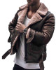 Men’s Street Style Brown Shearling Leather Jacket Men’s Street Style Brown Shearling Leather Jacket
