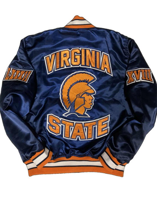 Men’s Virginia State University Blue Satin Jacket Men’s Virginia State University Blue Satin Jacket