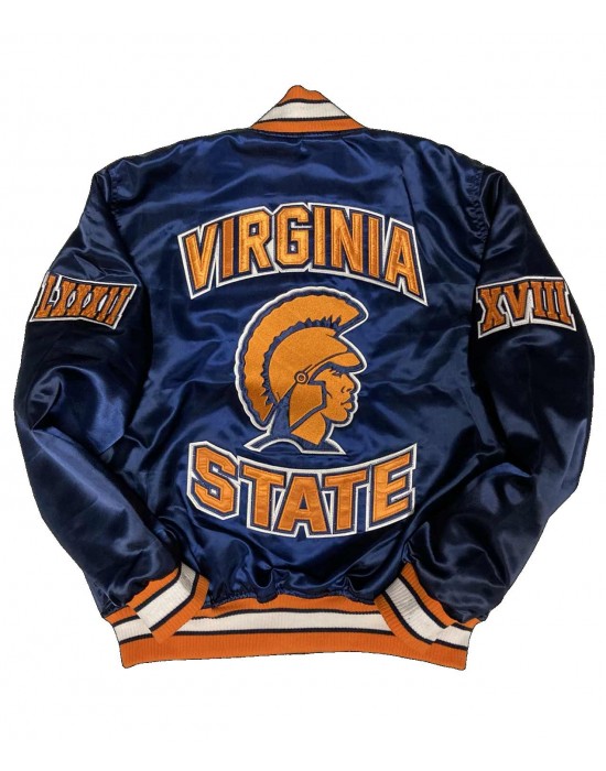 Men’s Virginia State University Blue Satin Jacket