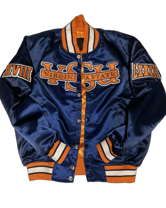 Men’s Virginia State University Blue Satin Jacket Men’s Virginia State University Blue Satin Jacket