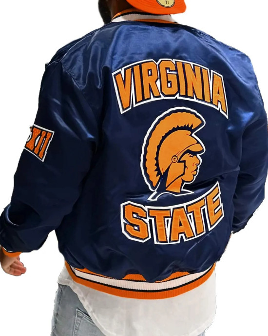Men’s Virginia State University Blue Satin Jacket Men’s Virginia State University Blue Satin Jacket