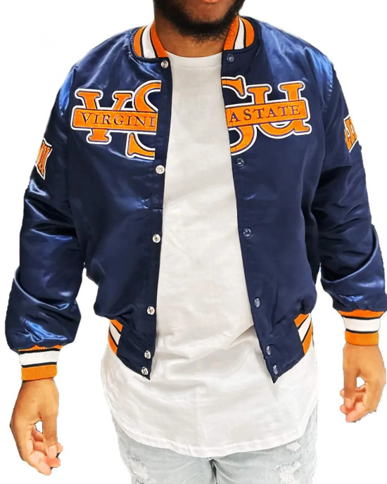 Men’s Virginia State University Blue Satin Jacket Men’s Virginia State University Blue Satin Jacket