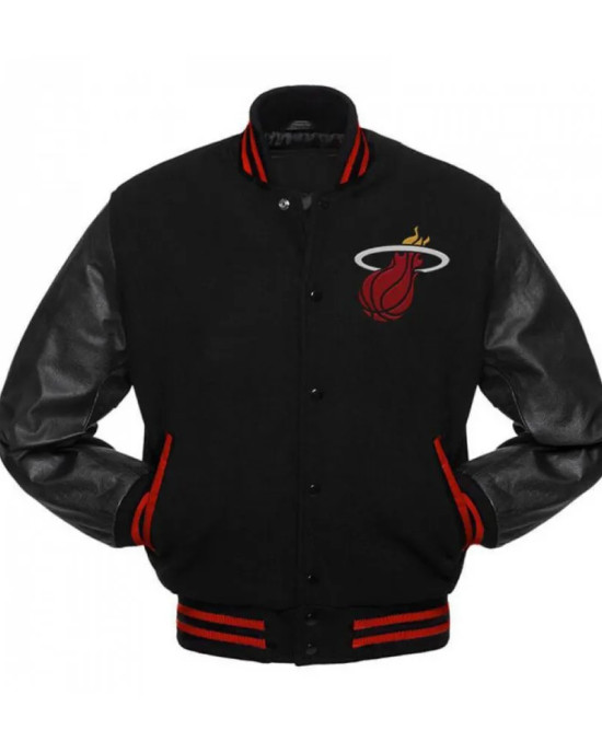 Miami Heat Black Varsity Jacket Miami Heat Black Varsity Jacket