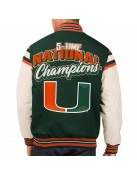 Miami Hurricanes Champions Commemorative Victory Varsity Jacket