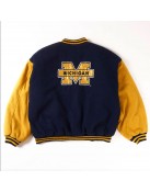 Michigan Wolverines Navy and Yellow Varsity Wool Jacket