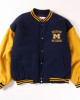 Michigan Wolverines Navy and Yellow Varsity Wool Jacket Michigan Wolverines Navy and Yellow Varsity Wool Jacket
