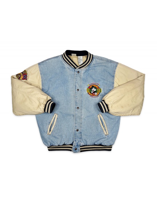 Mickey Mouse Denim Varsity Jacket