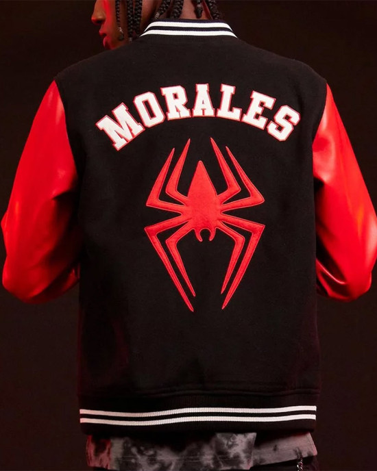 Miles Morales Spider-Man Across the Spider-Verse Varsity Jacket Miles Morales Spider-Man Across the Spider-Verse Varsity Jacket