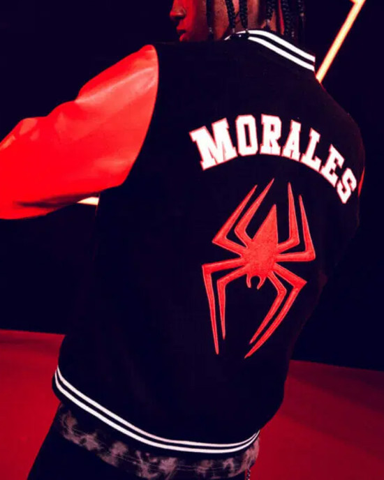Miles Morales Spider-Man Across the Spider-Verse Varsity Jacket Miles Morales Spider-Man Across the Spider-Verse Varsity Jacket