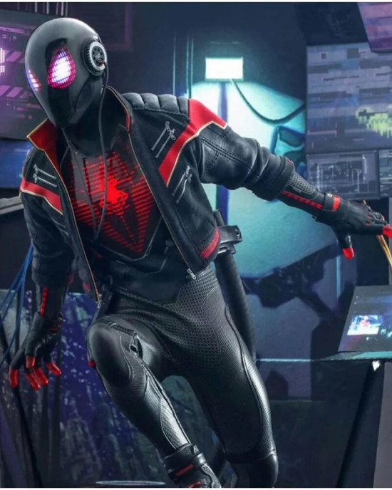 Miles Morales Spider-Man Biker Leather Jacket Miles Morales Spider-Man Biker Leather Jacket