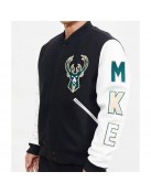 Milwaukee Bucks Black Letterman Jacket