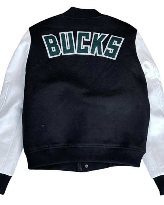 Milwaukee Bucks Black Letterman Jacket Milwaukee Bucks Black Letterman Jacket