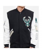 Milwaukee Bucks Black Letterman Jacket