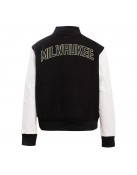 Milwaukee Bucks Classic Black And White Wool Varsity Jacket