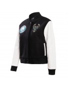 Milwaukee Bucks Classic Black And White Wool Varsity Jacket