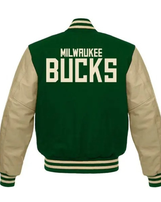 Milwaukee Bucks Green Wool Varsity Jacket