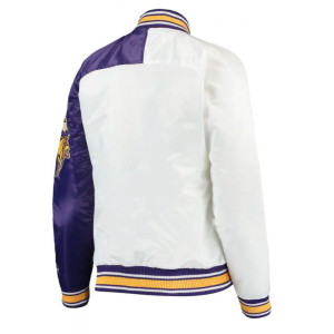 Minnesota Vikings Starter Satin White and Purple Jacket
