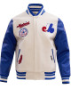 Montreal Expos Retro Classic Off White Wool Varsity Jacket Montreal Expos Retro Classic Off White Wool Varsity Jacket