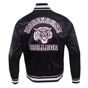 Morehouse College Classic Rib Black Satin Jacket