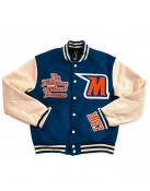 Morgan State University Blue and Beige Varsity Jacket