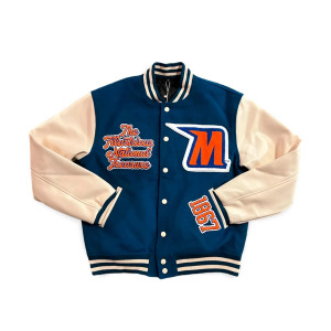 Morgan State University Blue and Beige Varsity Jacket