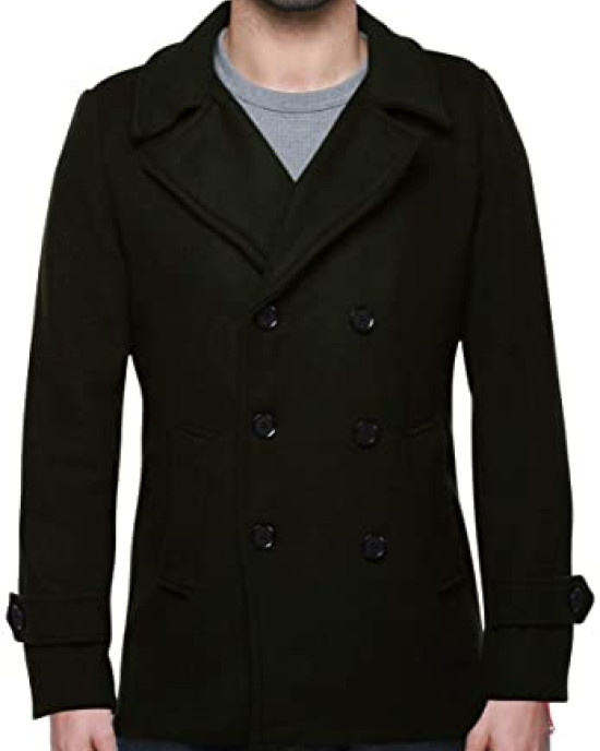Morris Dark Green Pea Coat Mens Morris Dark Green Pea Coat Mens