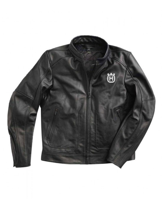 Motorcycle Husqvarna Black Leather Jacket