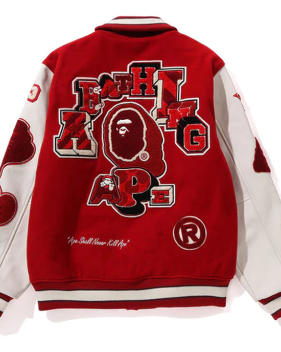 Multi Motif Bape Varsity Jacket Multi Motif Bape Varsity Jacket