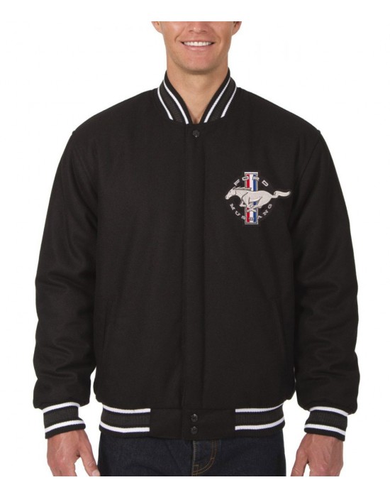 Mustang Varsity Wool Black Jacket