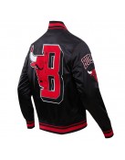 NBA Black Chicago Bulls Satin Jacket