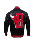 NBA Black Chicago Bulls Satin Jacket