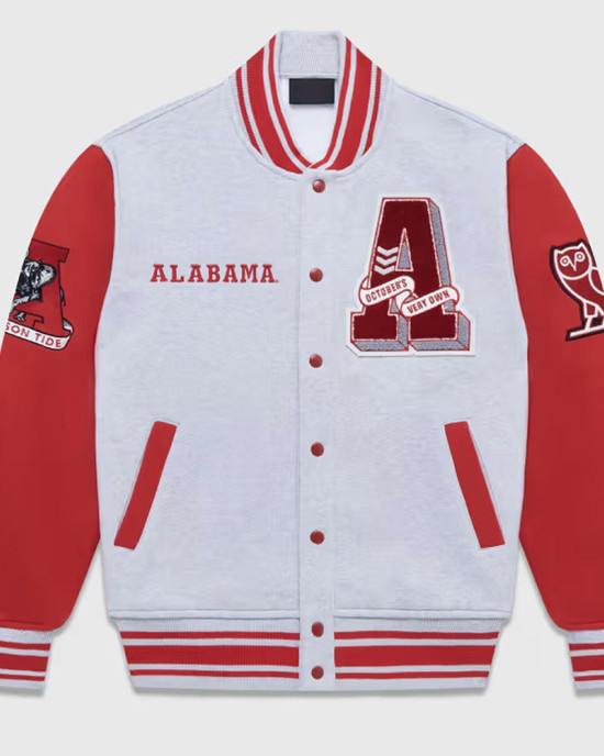 NCAA Alabama Crimson Tide OVO Varsity Jacket NCAA Alabama Crimson Tide OVO Varsity Jacket