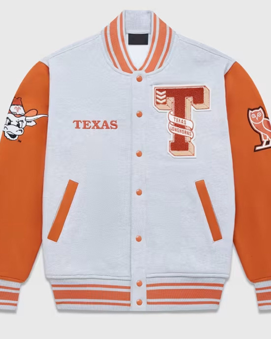 NCAA Texas Longhorns OVO Varsity Jacket NCAA Texas Longhorns OVO Varsity Jacket
