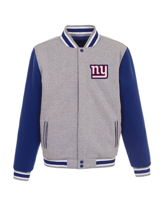 NY Giants Royal/Gray Varsity Wool Jacket