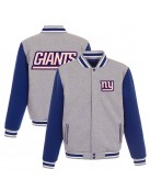 NY Giants Royal/Gray Varsity Wool Jacket