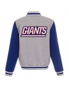 NY Giants Royal/Gray Varsity Wool Jacket