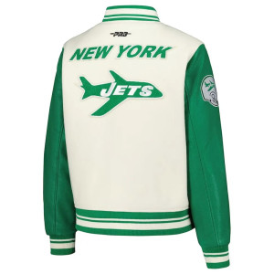 NY Jets Retro Classic Wool & Leather Varsity Jacket