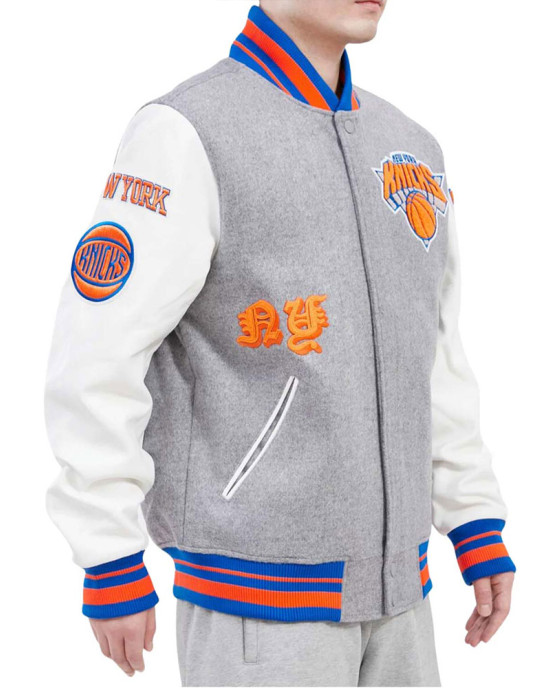 NY Knicks Old English Varsity Jacket NY Knicks Old English Varsity Jacket