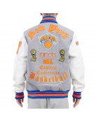 NY Knicks Old English Varsity Jacket