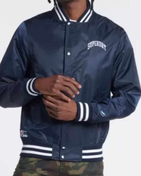 Navy Blue Classic Varsity Baseball Men Jacket Navy Blue Classic Varsity Baseball Men Jacket