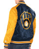 Navy/Gold Milwaukee Brewers Renegade Varsity Satin Jacket Navy/Gold Milwaukee Brewers Renegade Varsity Satin Jacket